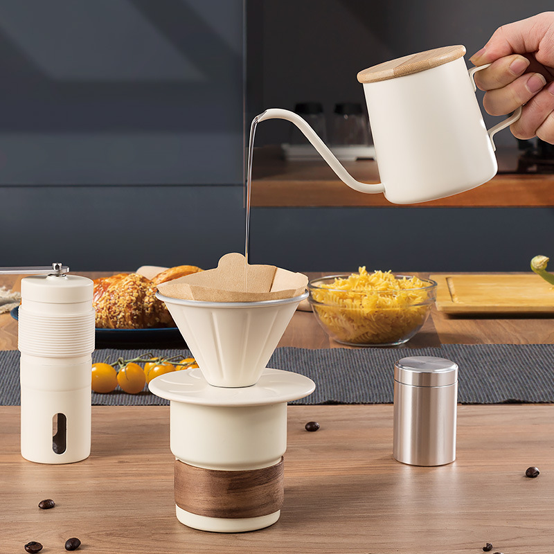 손으로 끓인 커피포트 세트, 휴대용 커피머신, 야외 캠 - Coffee Equipment Gift Set 리뷰 및 가격