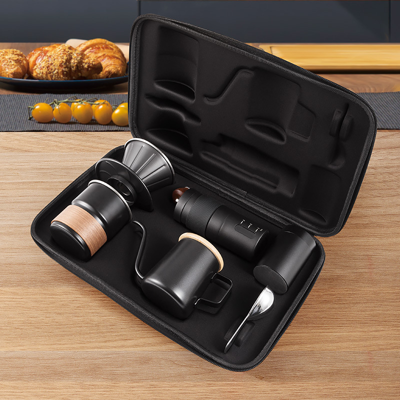 핸드 브루 커피 포트 세트, 휴대용 커피 머신, 야외  - Coffee Equipment Gift Set 리뷰 및 가격