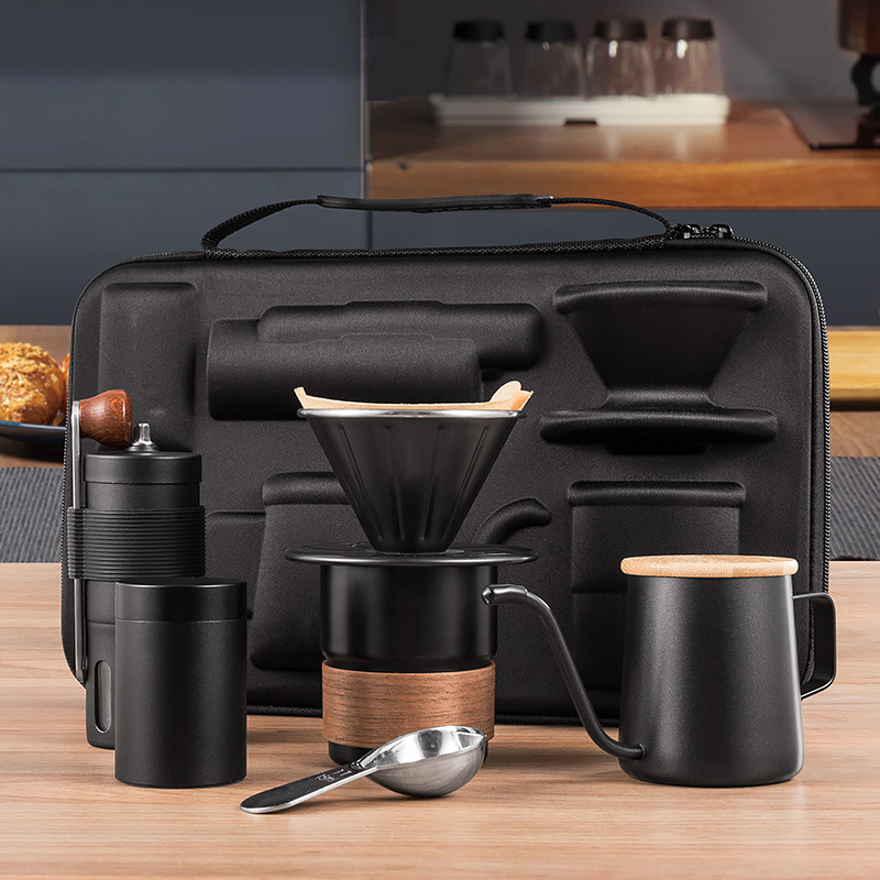 핸드 브루 커피 포트 세트, 휴대용 커피 머신, 야외  - Coffee Equipment Gift Set 리뷰 및 가격